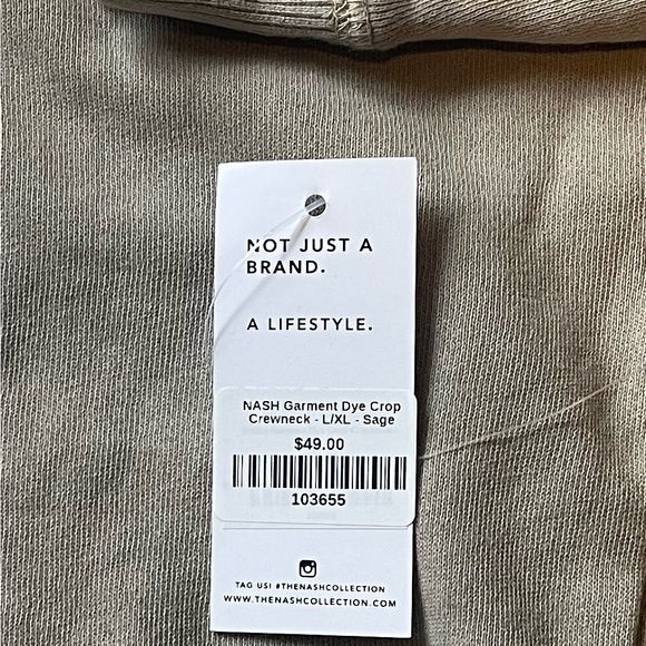 The Nash Collection - NWT Sage cropped sweatshirt. Size L/XL - Picture 5 of 7